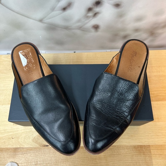 Madewell black leather loafer mule size 8 - Picture 7 of 11